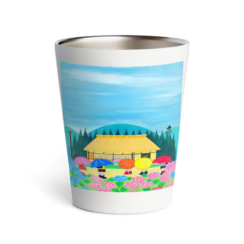 アートとメルヘンと創作の森　ノスタルジック絵画　秋野あかね作「梅雨に咲く花」 Thermo Tumbler