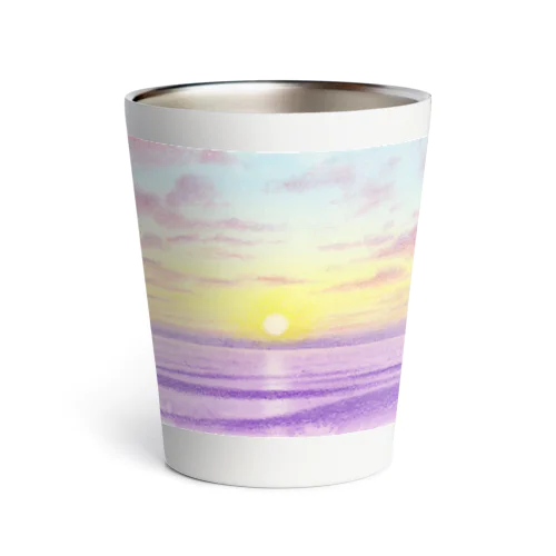 春の海（水彩色鉛筆画） Thermo Tumbler