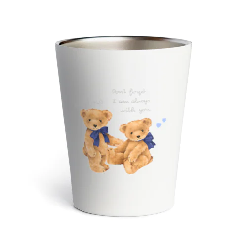 teddybear💙blue ribbon Thermo Tumbler