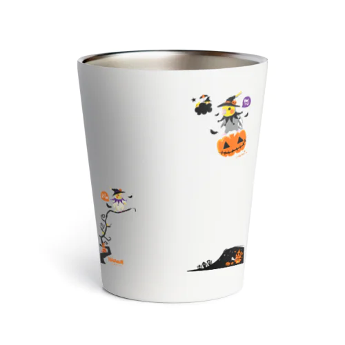 Flying Pumpkin オカメインコのハロウィン 大きめワンポイント系 0461 Thermo Tumbler