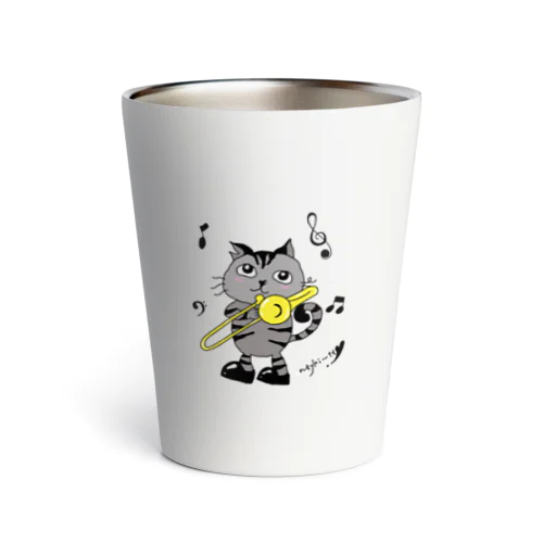 トローンボーンを吹く猫 Thermo Tumbler