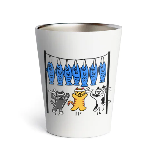 ねこ猫運動会（魚食い競走） Thermo Tumbler