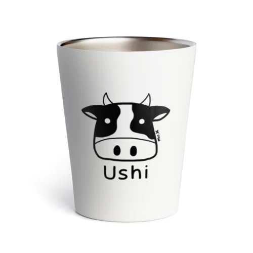 Ushi (牛) 黒デザイン サーモタンブラー