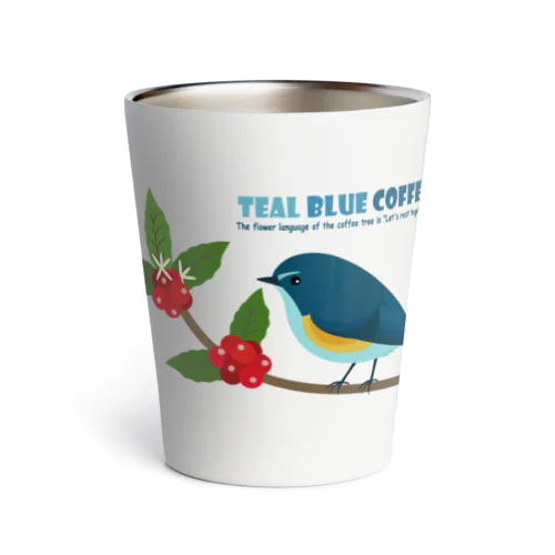 Teal Blue Bird Thermo Tumbler