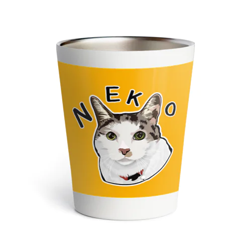 ねこ猫NEKO01サーモタンブラー(白ブチ) Thermo Tumbler