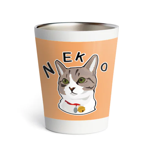 ねこ猫NEKO02サーモタンブラー(白ブチ) Thermo Tumbler