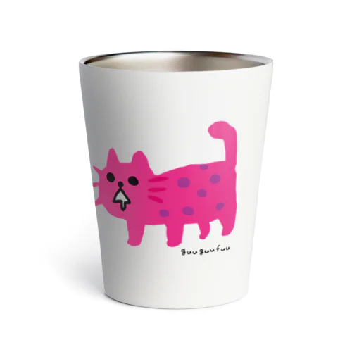 どピンクなゆる猫ちゃん Thermo Tumbler