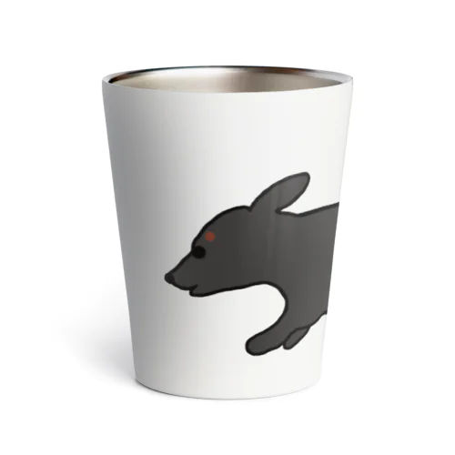 走る犬 ダックス ブラック Thermo Tumbler