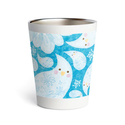 オカメなペイズリー(blue) Thermo Tumbler