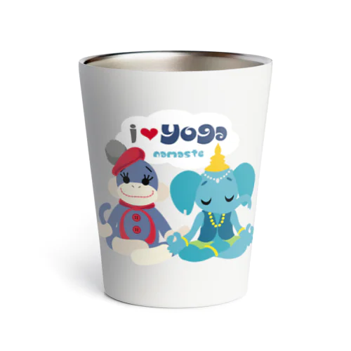 ソックモンキー＆ガネゾー I LOVE YOGA サーモタンブラー