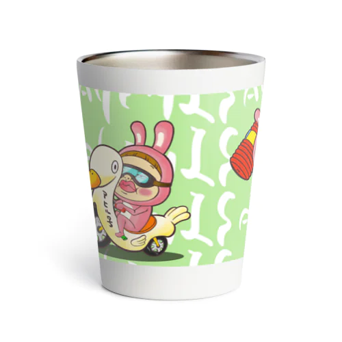 コップ類だよ！さげみちゃん(背景緑) Thermo Tumbler