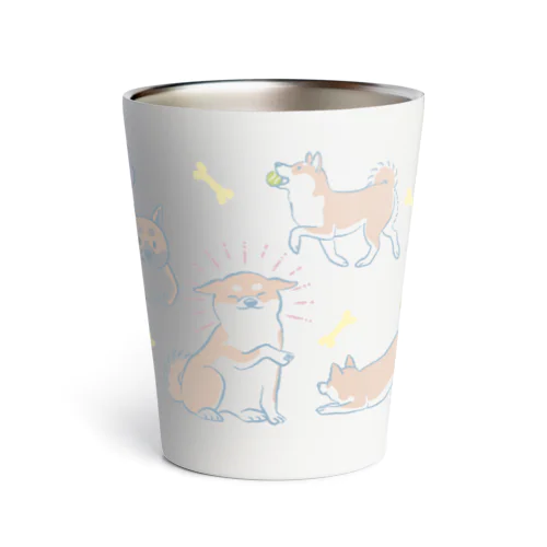 イヌちゃんサーモタンブラー color on white Thermo Tumbler