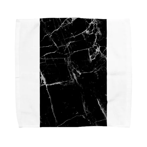 ひび割れ模様 漆黒の世界 Towel Handkerchief