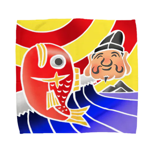 恵比寿様と叶え鯛 タオルハンカチ