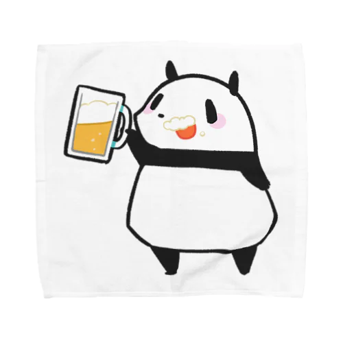 ビールを飲んでご満悦のパンダ Towel Handkerchief