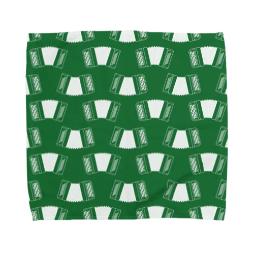 アコーディオン（緑） Towel Handkerchief