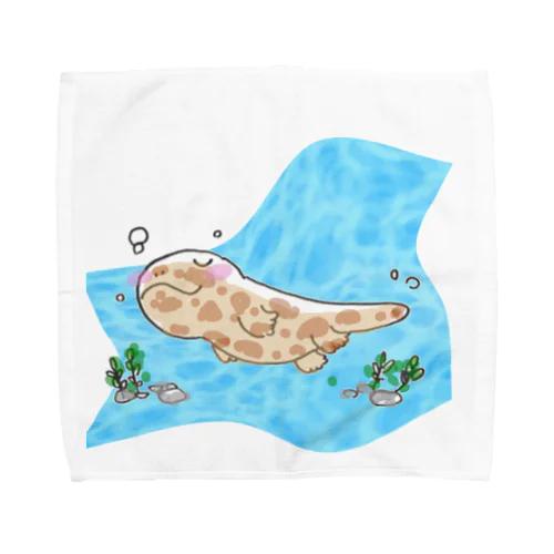 オオサンショウウオのはんざきくん Towel Handkerchief