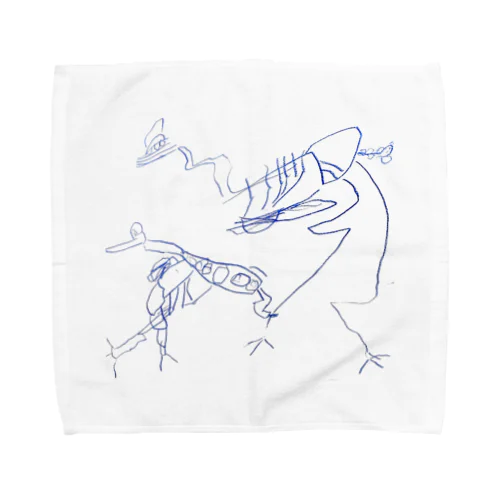 ヒクイドリとペンギンの骨 Towel Handkerchief