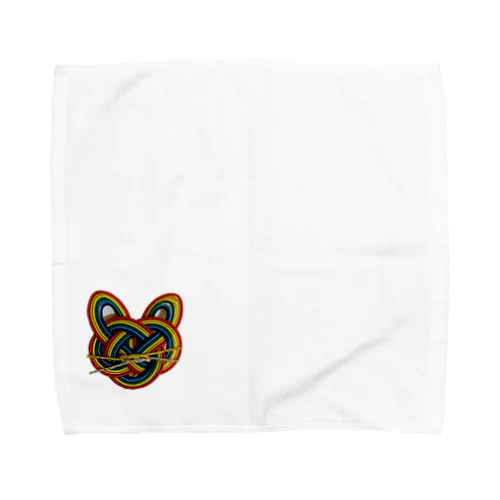 虹いろびより　水引　猫 Towel Handkerchief