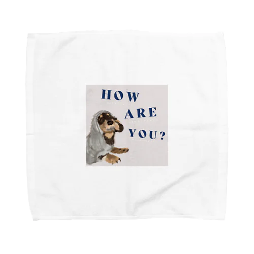 HOW ARE YOU? ダックスグッズ【わんデザイン-1月】 Towel Handkerchief