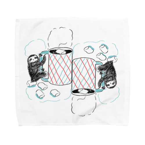 ナマケモノとマシュマロココア Towel Handkerchief
