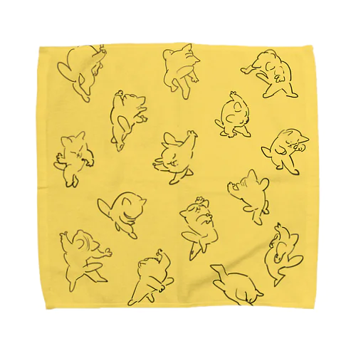 ダンス(黄色) Towel Handkerchief
