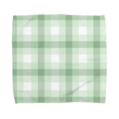 チェック　緑 Towel Handkerchief