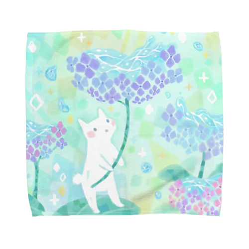 Hydrangea―水の器―白い生き物 Towel Handkerchief
