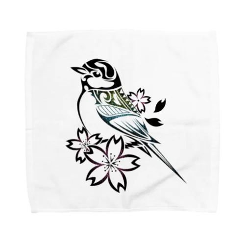 四十雀×桜 Towel Handkerchief