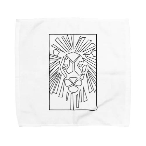 ライオンの線画マーク Towel Handkerchief