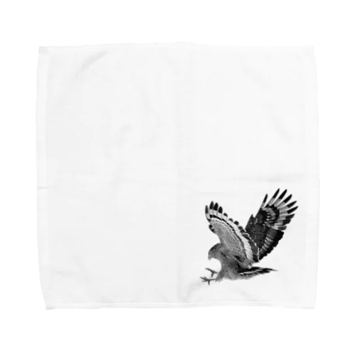 カンムリワシ・モノクロ Towel Handkerchief
