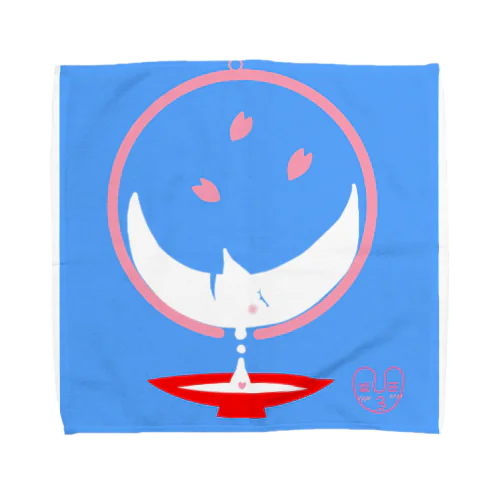 昼間の月　ホワイトムーン　お月さまのお花見 Towel Handkerchief