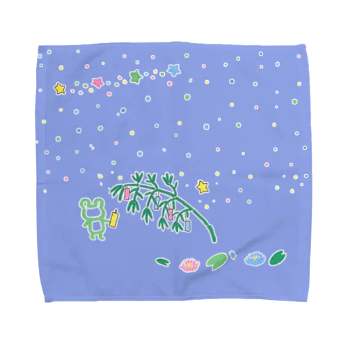 カエルと七夕 Towel Handkerchief