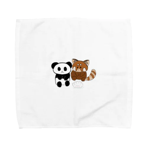 パンダちゃんとレッサーパンダちゃんの餃子争い Towel Handkerchief