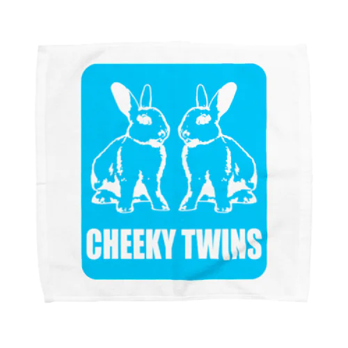 CR007_CheekyTwins_blue Towel Handkerchief