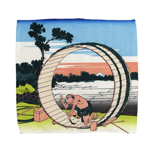 葛飾北斎_冨嶽三十六景　尾州不二見原 Towel Handkerchief