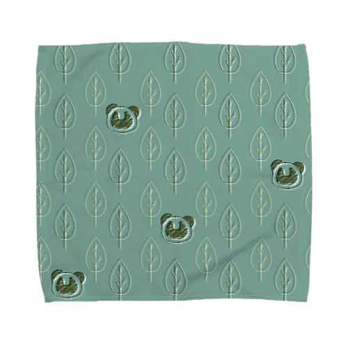 グリーンたぬリーフ Towel Handkerchief