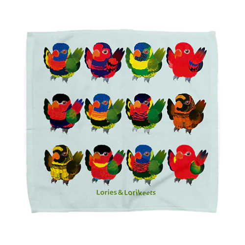 鳥のローリーたち Towel Handkerchief