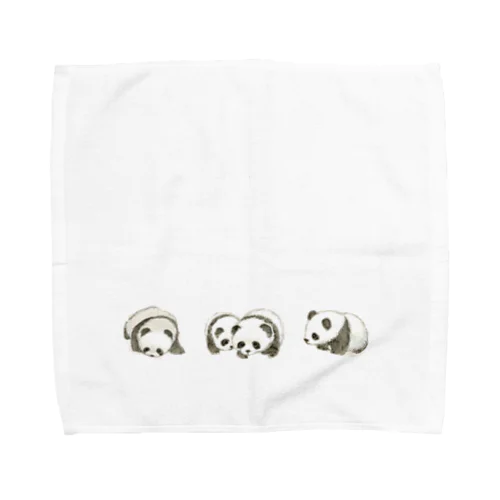 並んでる子パンダ Towel Handkerchief