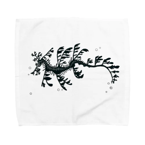 リーフィーシードラゴン　白黒 Towel Handkerchief