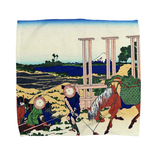 葛飾北斎_冨嶽三十六景　武州千住 Towel Handkerchief