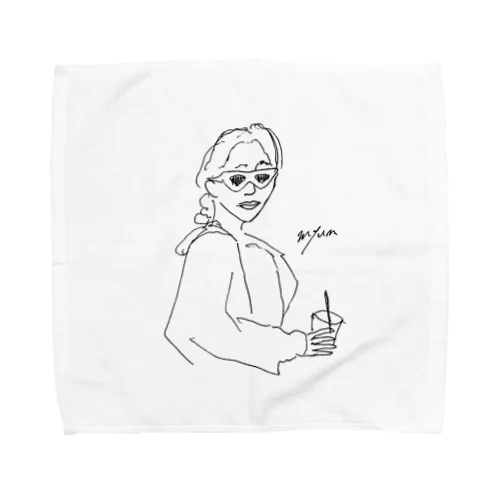 テイクアウトサングラスガール Towel Handkerchief