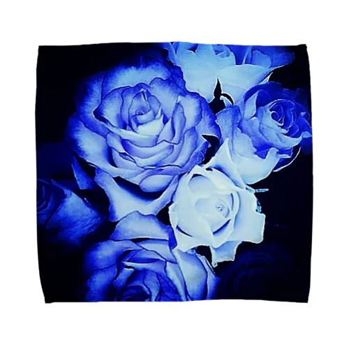 BLUE Rose Towel Handkerchief