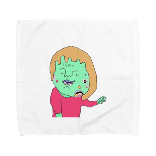間違ったピースサインで割り込む女の子（サインなし） Towel Handkerchief