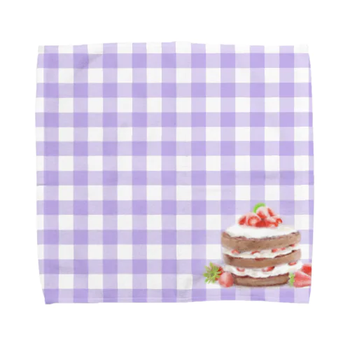 いちごケーキ〈チェック〉 Towel Handkerchief