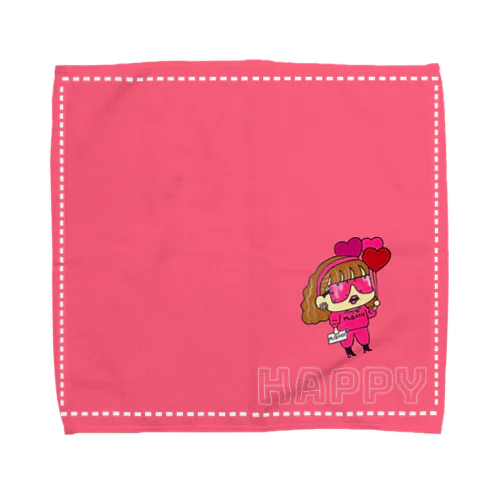 ハッピーちゃんタオルハンカチ Towel Handkerchief