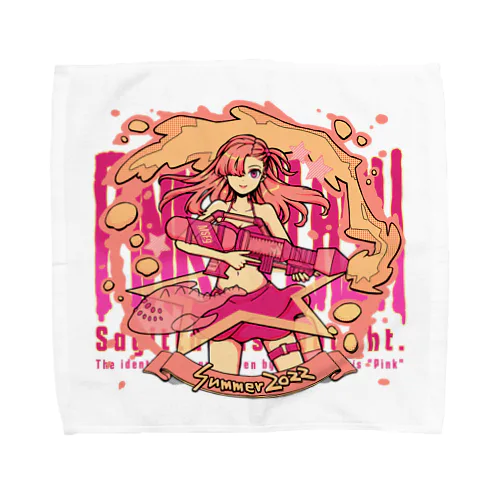 #002 PINK SPLASH! Towel Handkerchief