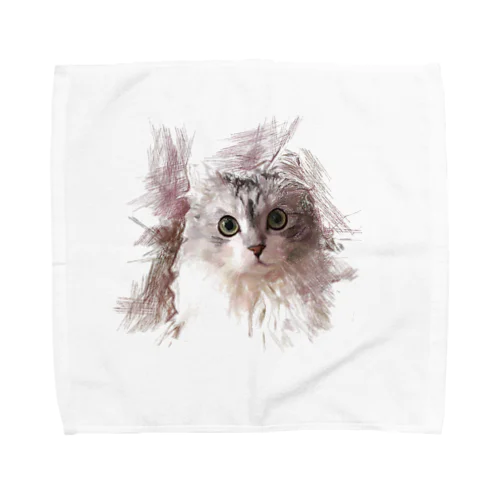 猫　デッサン風イラスト Towel Handkerchief