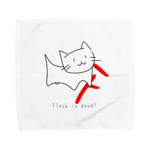 Flashをオーバーレイする猫 Towel Handkerchief