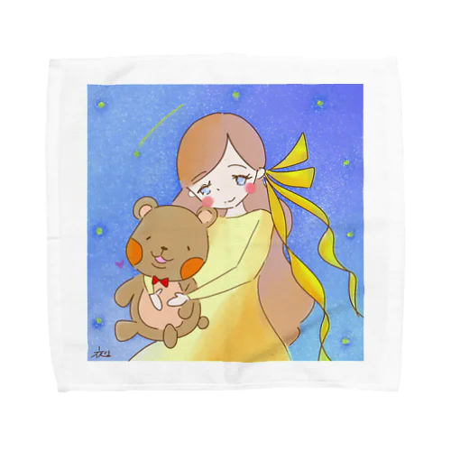 hug くま 星空 Towel Handkerchief